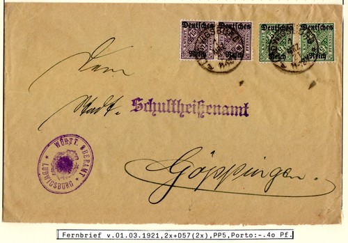 1921 15 pf - 1921,, dienst