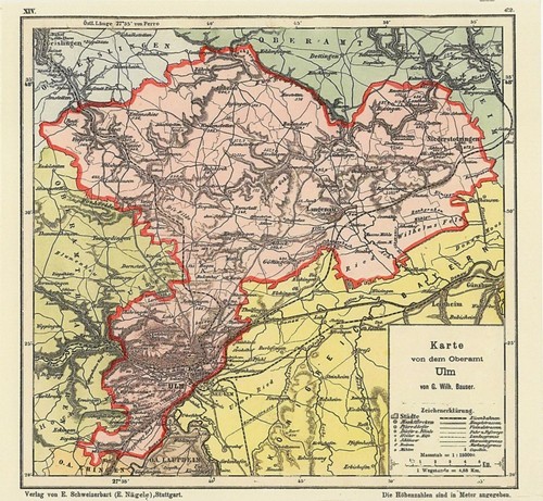 Oberamt ulm bauser - ulm, hand-atlas