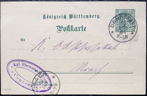 Württemberg 1904 ganzsache - 1904,