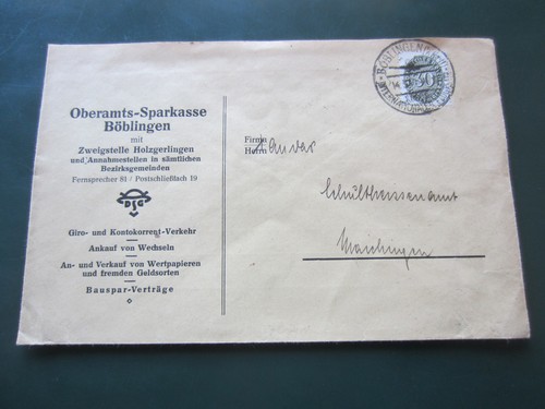 Brief sparkasse oberamt - brief,